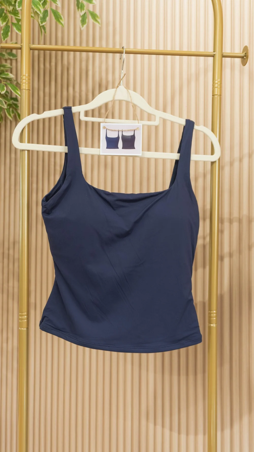 Emilia square-neck top in navy