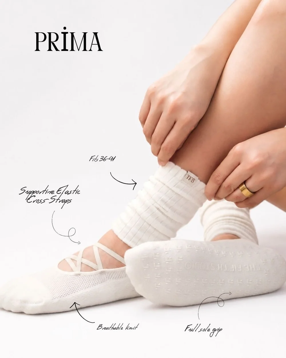 Prima Socks in Buttermilk